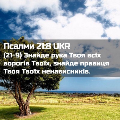 Picture 02 - Псалми 21:8 UKR - (21-9) Знайде рука Твоя всіх - Bible Verse Picture