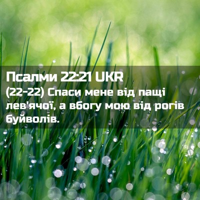 Picture 02 - Псалми 22:21 UKR - (22-22) Спаси мене від пащі - Bible Verse Picture