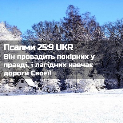 Picture 02 - Псалми 25:9 UKR - Він провадить покірних у - Bible Verse Picture