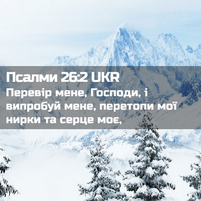 Picture 02 - Псалми 26:2 UKR - Перевір мене, Господи, і - Bible Verse Picture