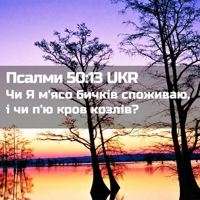Picture 02 - Псалми 50:13 UKR - Чи Я м'ясо бичків споживаю, - Bible Verse Picture