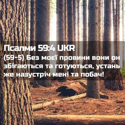 Picture 02 - Псалми 59:4 UKR - (59-5) Без моєї провини вони - Bible Verse Picture
