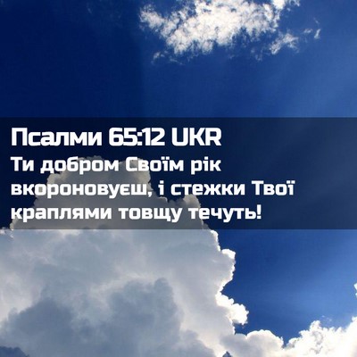 Picture 02 - Псалми 65:12 UKR - Ти добром Своїм рік - Bible Verse Picture