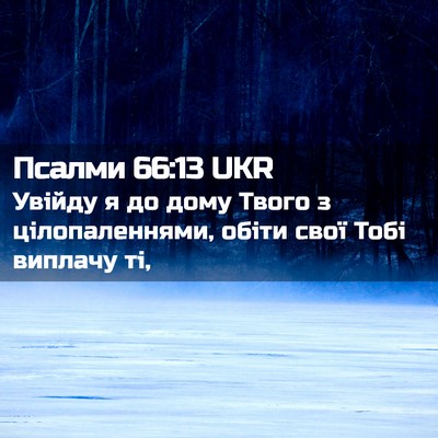Picture 02 - Псалми 66:13 UKR - Увійду я до дому Твого з - Bible Verse Picture