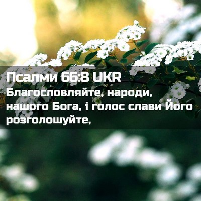 Picture 02 - Псалми 66:8 UKR - Благословляйте, народи, - Bible Verse Picture
