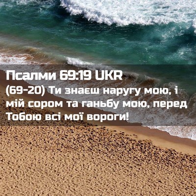 Picture 02 - Псалми 69:19 UKR - (69-20) Ти знаєш наругу мою, і - Bible Verse Picture
