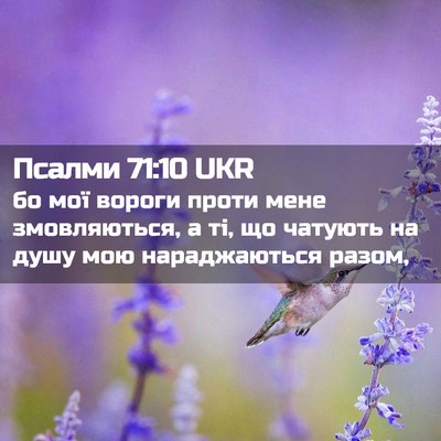 Picture 02 - Псалми 71:10 UKR - бо мої вороги проти мене - Bible Verse Picture