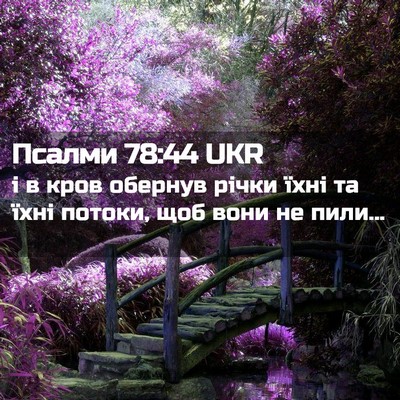 Picture 02 - Псалми 78:44 UKR - і в кров обернув річки їхні - Bible Verse Picture
