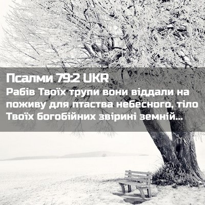 Picture 02 - Псалми 79:2 UKR - Рабів Твоїх трупи вони - Bible Verse Picture