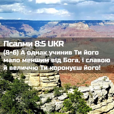 Picture 02 - Псалми 8:5 UKR - (8-6) А однак учинив Ти його - Bible Verse Picture