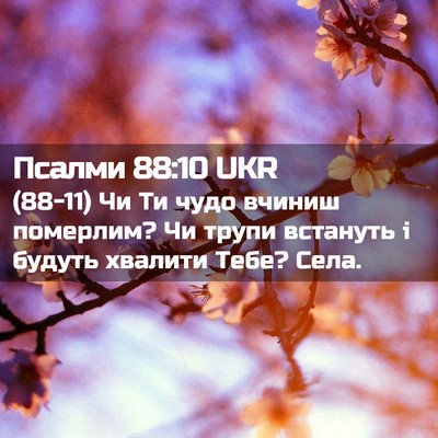 Picture 02 - Псалми 88:10 UKR - (88-11) Чи Ти чудо вчиниш - Bible Verse Picture