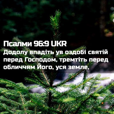 Picture 02 - Псалми 96:9 UKR - Додолу впадіть ув оздобі - Bible Verse Picture