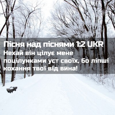 Picture 02 - Пісня над піснями 1:2 UKR - Нехай він цілує мене - Bible Verse Picture
