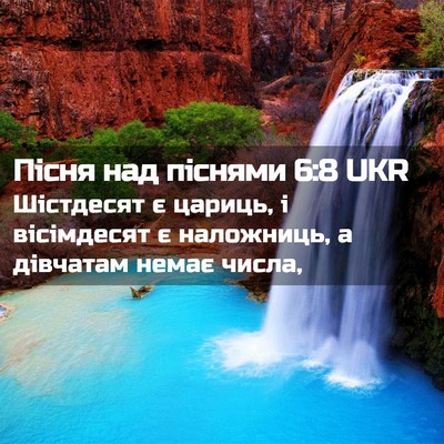 Picture 02 - Пісня над піснями 6:8 UKR - Шістдесят є цариць, і - Bible Verse Picture