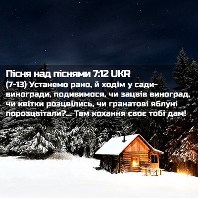 Picture 02 - Пісня над піснями 7:12 UKR - (7-13) Устанемо рано, й ходім - Bible Verse Picture