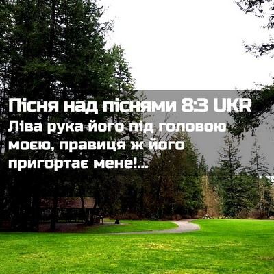 Picture 02 - Пісня над піснями 8:3 UKR - Ліва рука його під головою - Bible Verse Picture