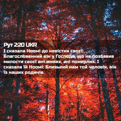 Picture 02 - Рут 2:20 UKR - І сказала Ноомі до - Bible Verse Picture