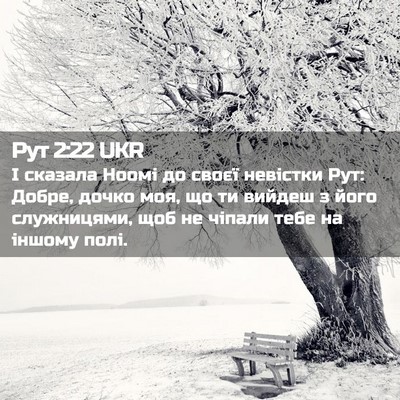 Picture 02 - Рут 2:22 UKR - І сказала Ноомі до своєї - Bible Verse Picture