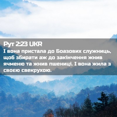 Picture 02 - Рут 2:23 UKR - І вона пристала до - Bible Verse Picture