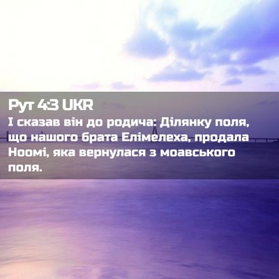 Picture 02 - Рут 4:3 UKR - І сказав він до родича: - Bible Verse Picture