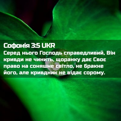 Picture 02 - Софонія 3:5 UKR - Серед нього Господь - Bible Verse Picture