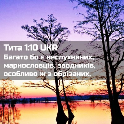 Picture 02 - Тита 1:10 UKR - Багато бо є неслухняних, - Bible Verse Picture