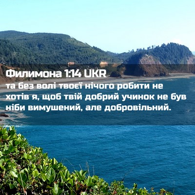 Picture 02 - Филимона 1:14 UKR - та без волі твоєї нічого - Bible Verse Picture