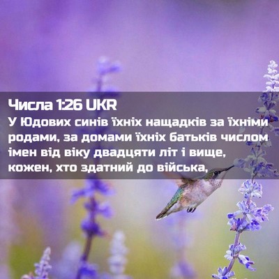 Picture 02 - Числа 1:26 UKR - У Юдових синів їхніх - Bible Verse Picture