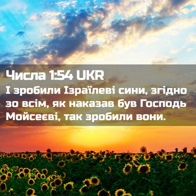 Picture 02 - Числа 1:54 UKR - І зробили Ізраїлеві сини, - Bible Verse Picture