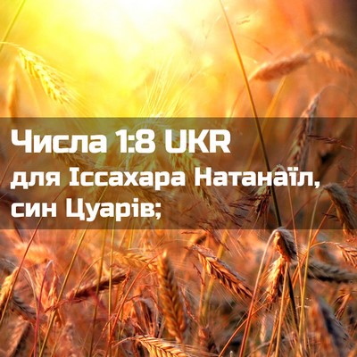 Picture 02 - Числа 1:8 UKR - для Іссахара Натанаїл, син - Bible Verse Picture