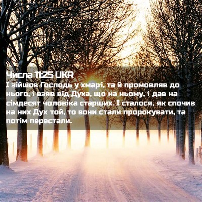 Picture 02 - Числа 11:25 UKR - І зійшов Господь у хмарі, - Bible Verse Picture