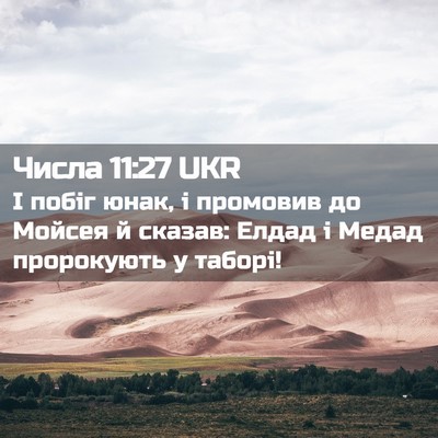 Picture 02 - Числа 11:27 UKR - І побіг юнак, і промовив до - Bible Verse Picture