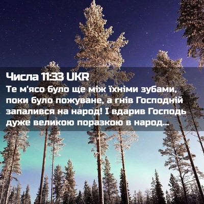 Picture 02 - Числа 11:33 UKR - Те м'ясо було ще між їхніми - Bible Verse Picture