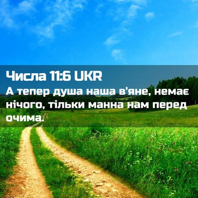 Picture 02 - Числа 11:6 UKR - А тепер душа наша в'яне, - Bible Verse Picture