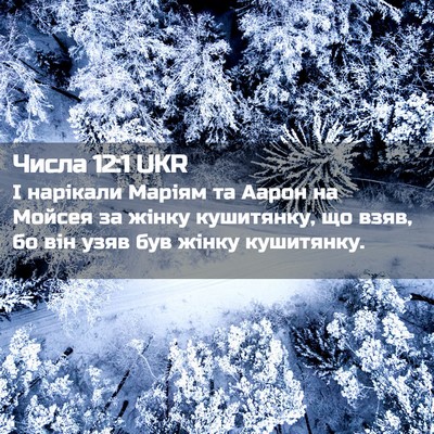 Picture 02 - Числа 12:1 UKR - І нарікали Маріям та Аарон - Bible Verse Picture