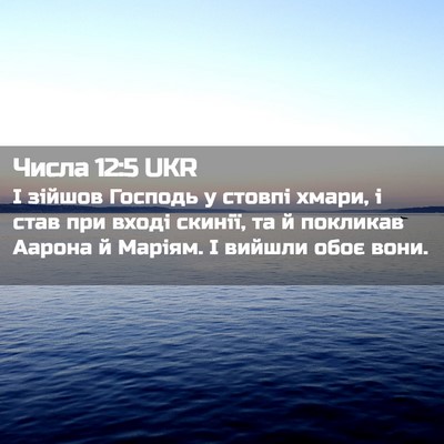 Picture 02 - Числа 12:5 UKR - І зійшов Господь у стовпі - Bible Verse Picture
