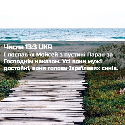 Picture 02 - Числа 13:3 UKR - І послав їх Мойсей з - Bible Verse Picture
