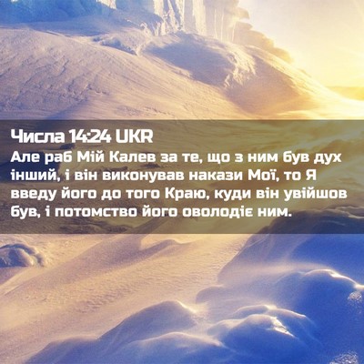 Picture 02 - Числа 14:24 UKR - Але раб Мій Калев за те, що - Bible Verse Picture