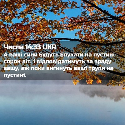 Picture 02 - Числа 14:33 UKR - А ваші сини будуть блукати - Bible Verse Picture