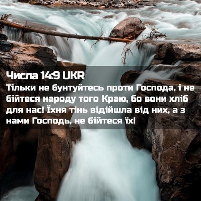 Picture 02 - Числа 14:9 UKR - Тільки не бунтуйтесь проти - Bible Verse Picture