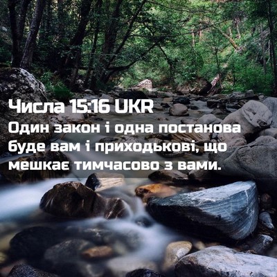Picture 02 - Числа 15:16 UKR - Один закон і одна - Bible Verse Picture