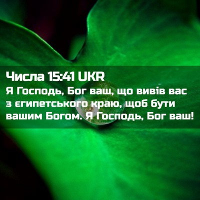 Picture 02 - Числа 15:41 UKR - Я Господь, Бог ваш, що вивів - Bible Verse Picture