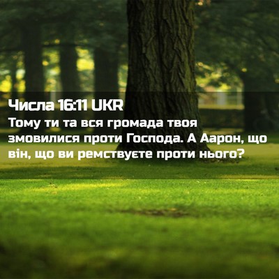 Picture 02 - Числа 16:11 UKR - Тому ти та вся громада твоя - Bible Verse Picture
