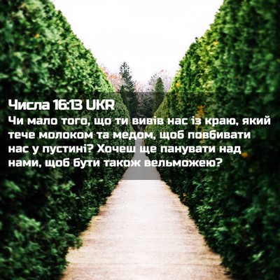 Picture 02 - Числа 16:13 UKR - Чи мало того, що ти вивів - Bible Verse Picture