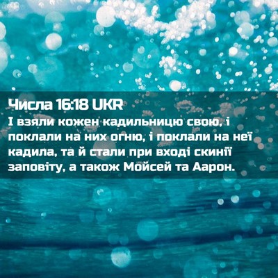 Picture 02 - Числа 16:18 UKR - І взяли кожен кадильницю - Bible Verse Picture