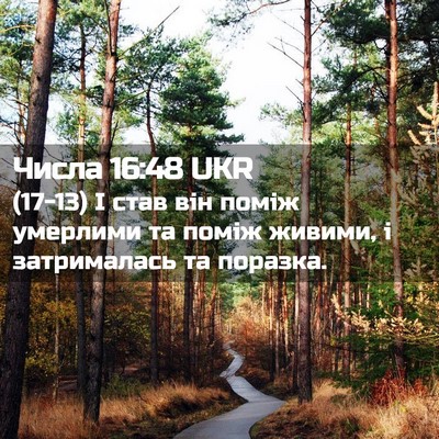 Picture 02 - Числа 16:48 UKR - (17-13) І став він поміж - Bible Verse Picture