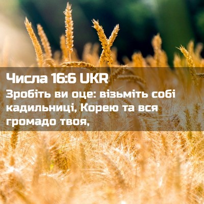 Picture 02 - Числа 16:6 UKR - Зробіть ви оце: візьміть - Bible Verse Picture