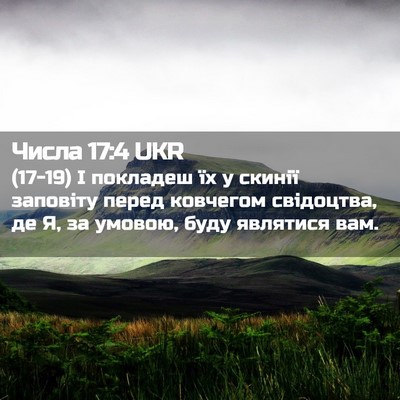 Picture 02 - Числа 17:4 UKR - (17-19) І покладеш їх у скинії - Bible Verse Picture