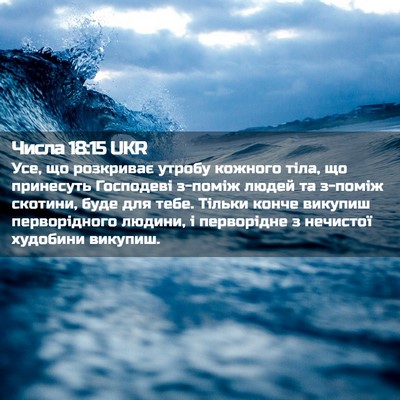 Picture 02 - Числа 18:15 UKR - Усе, що розкриває утробу - Bible Verse Picture