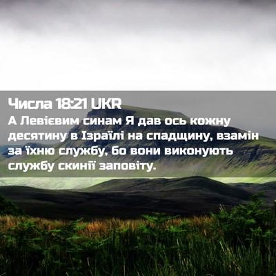 Picture 02 - Числа 18:21 UKR - А Левієвим синам Я дав ось - Bible Verse Picture